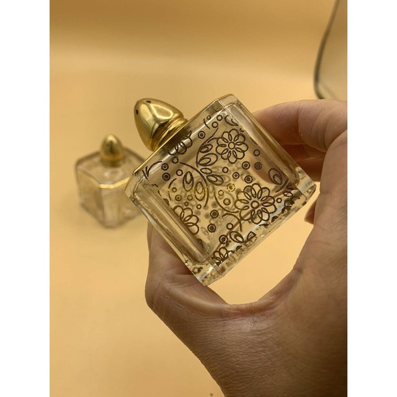 Vintage Made In France Irving Rice Crystal & Gold Floral Salt & Pepper Shakers - Picture 6 of 13